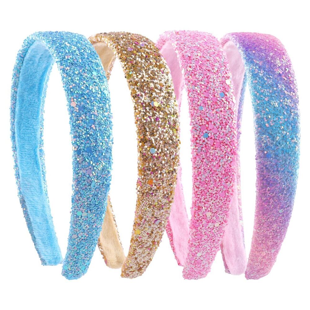 7369 Glitter Headbands for Girls Wide Sparkly Headbands for Little Girl